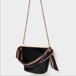 Zara fur lined bucket bag